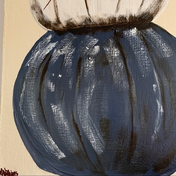 Original Acrylic Artwork Impressionism Fall Pumpkins - Picture 4 of 11